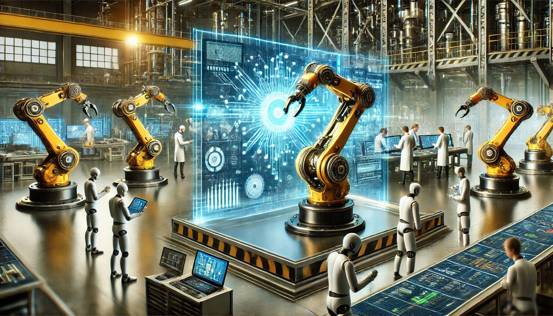 پلتفرم IoT در یک خط تولید هوشمند با نمایشگرهای داشبوردی