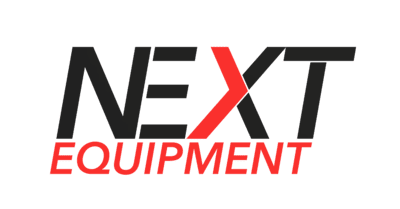 لوگوی NextEquipment با نمادهای نوآوری صنعتی