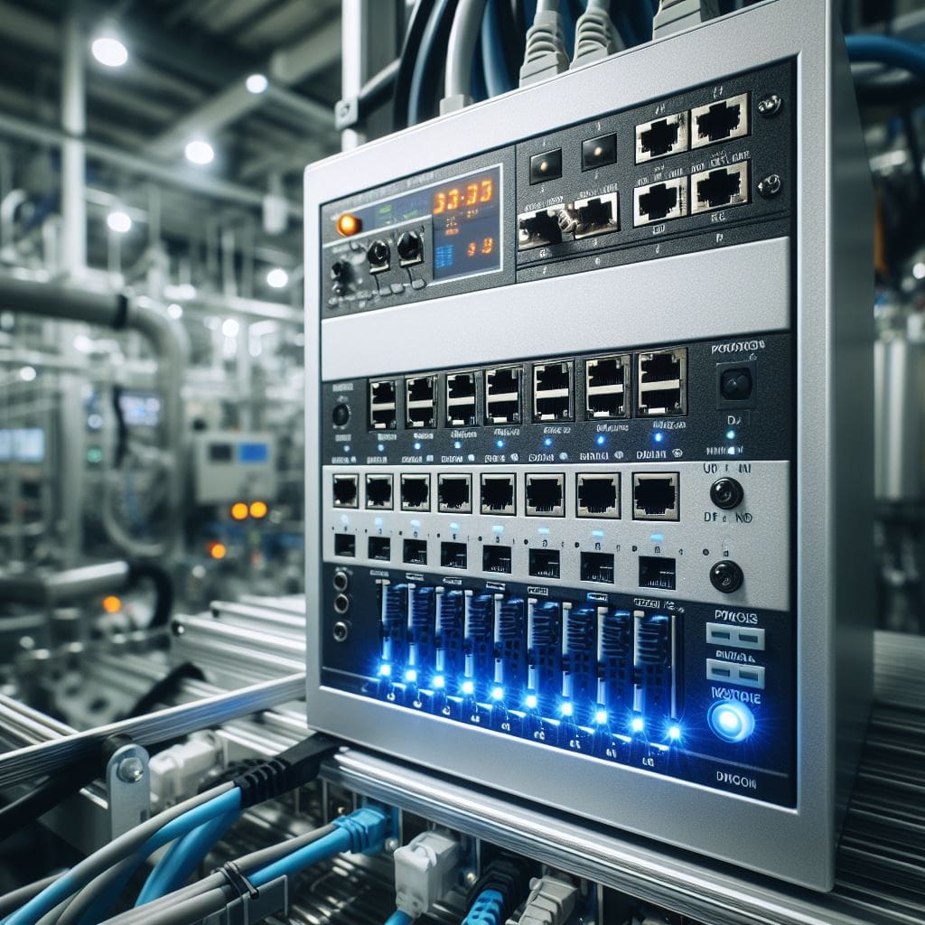 سوئیچ صنعتی اترنت در محیط کارخانه برای ارتباطات زمان واقعی
