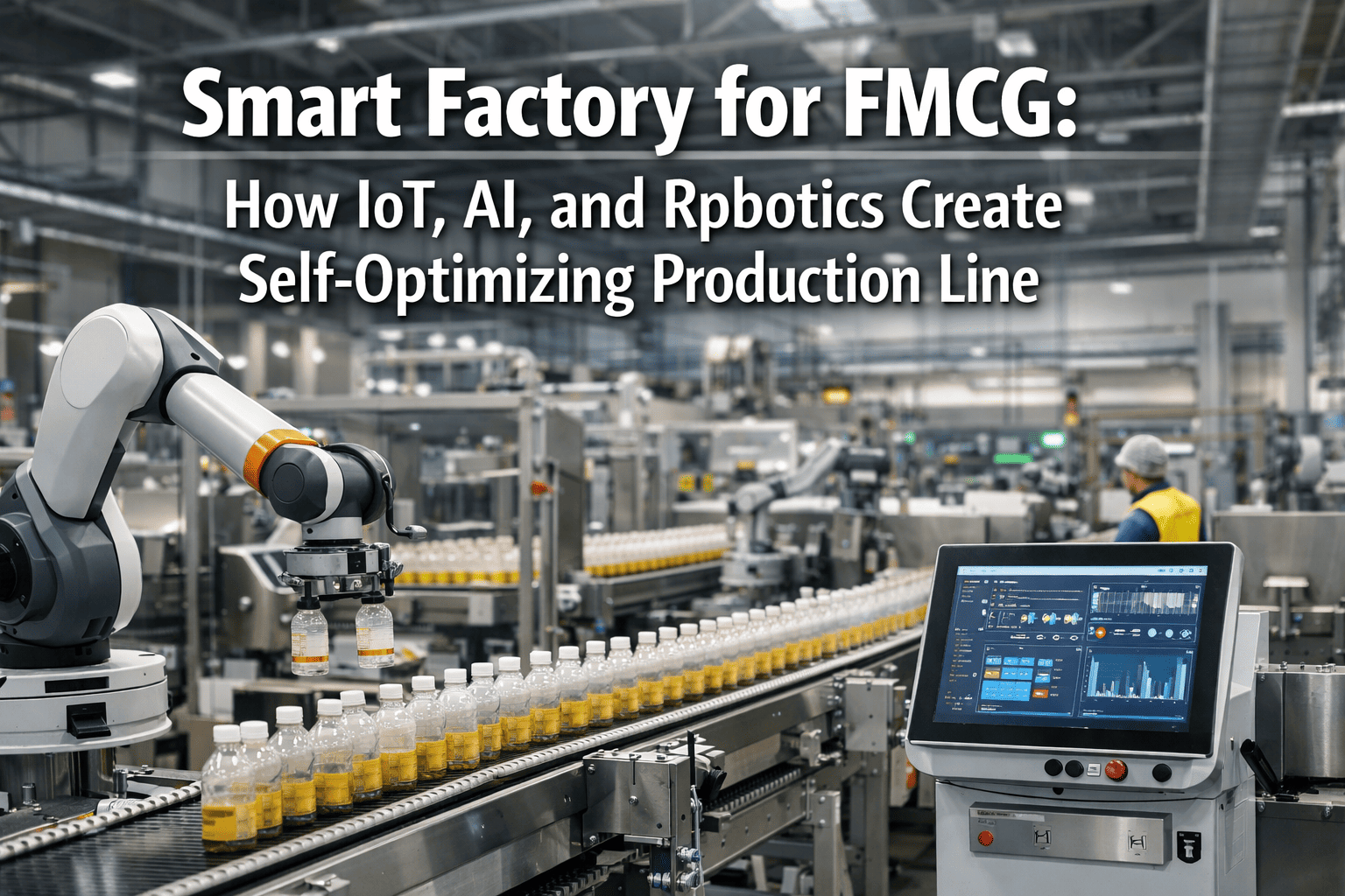 خط تولید هوشمند در یک کارخانه FMCG با ترکیب IoT، AI و روباتیک