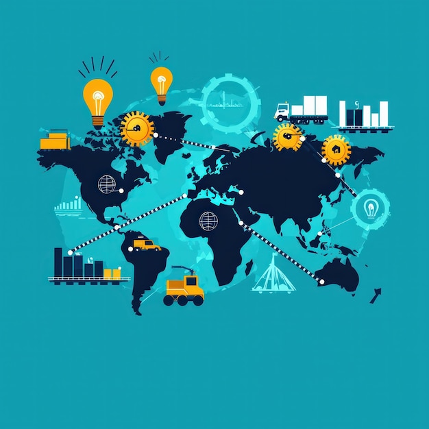 نقشه جهانی توزیع عملیات تولیدی در فناوری Global Manufacturing