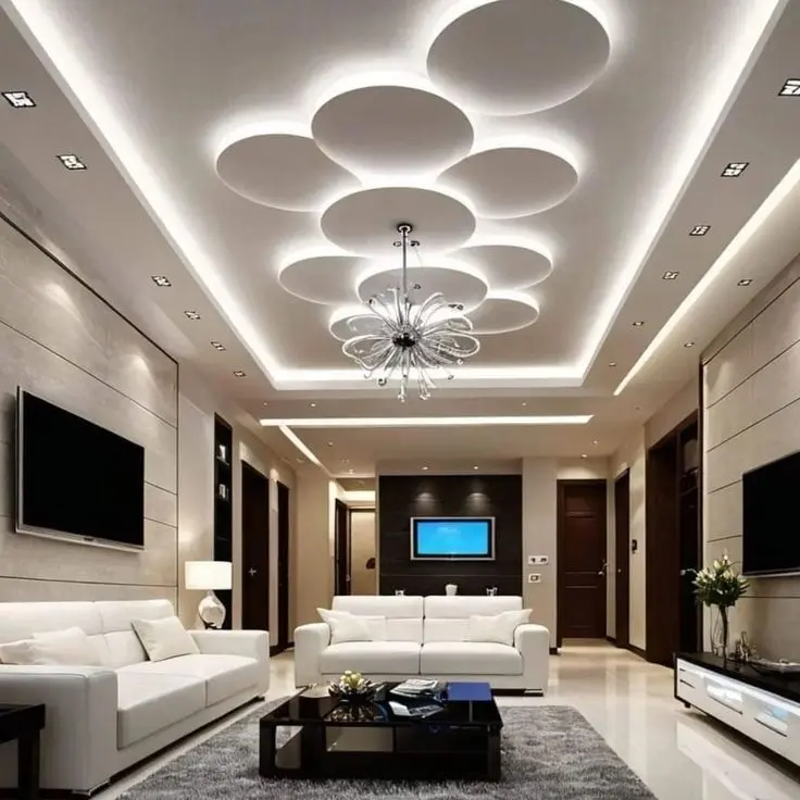 نمونه‌ای از سقف فلزی با طراحی مدرن و خطوط هندسی